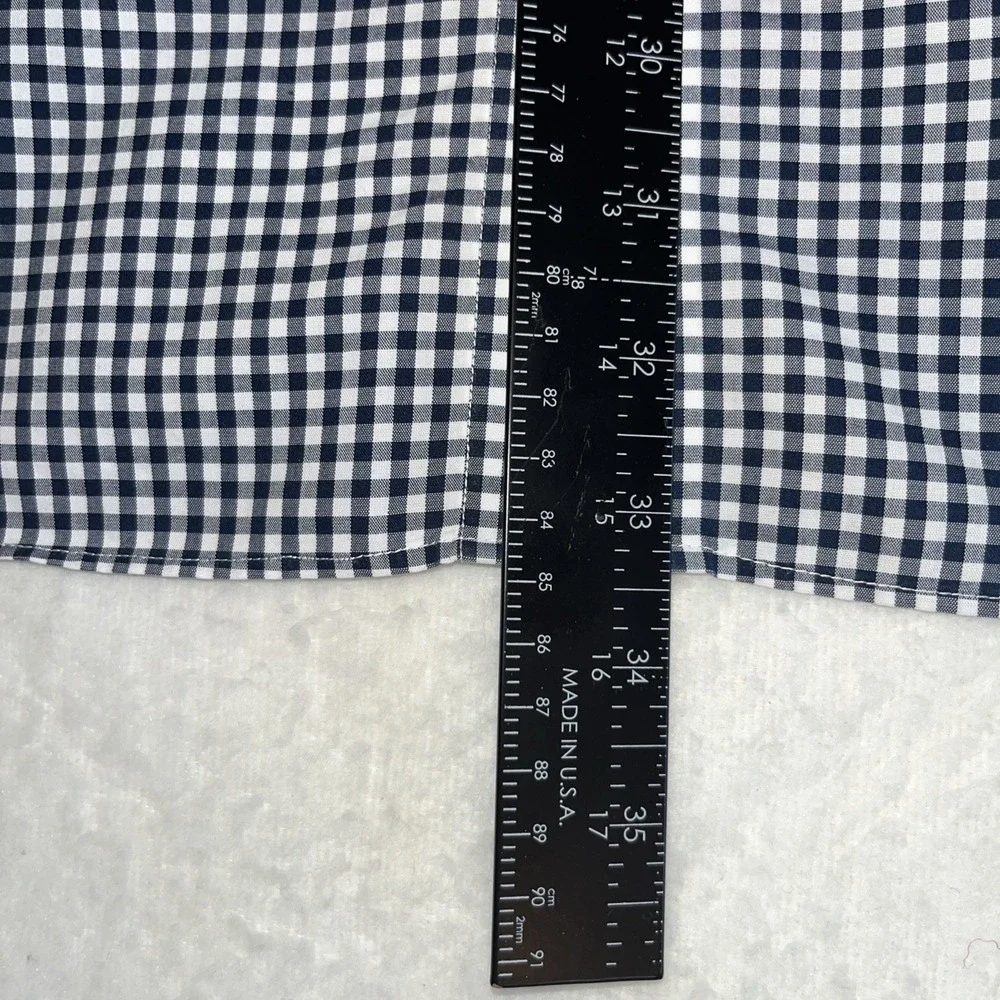 Banana Republic Shirt Men's XLT‎ Blue Grant Fit Non Iron Check Long Sleeve